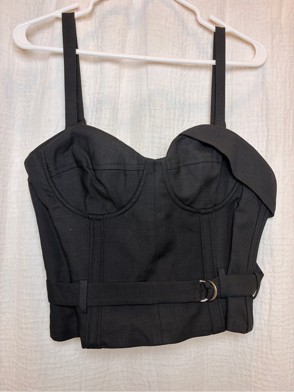 NWT IRO Paris Adim Belted Bustier Top Black FR 44 US 12